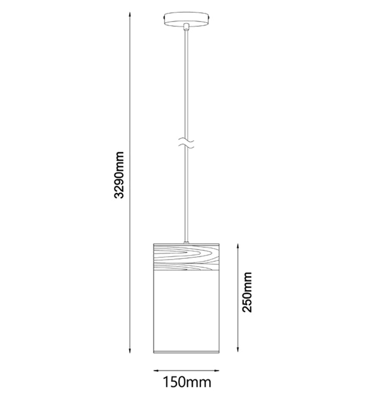 CLA TAMBURA Oblong Cloth Shade with Blonde Wood Trim Interior Pendant White / Black 220-240V - TAMBURA01, TAMBURA02 - CLA LIGHTING