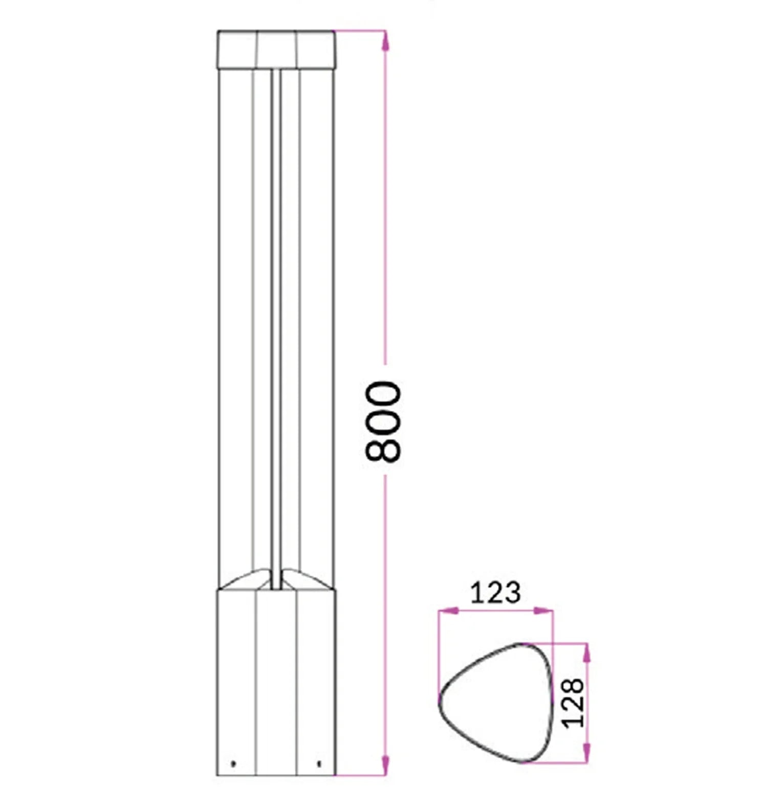 CLA BOL: Exterior Lights LED Bollards 3000K Grey 7W 100-240V IP54- BOL1A, BOL2A, BOL3A, BOL4A