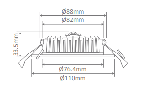 Domus BLISS-10 Round Recessed Dimmable LED Downlight Tri - White 10W 240V IP54 - 20706 - Domus Lighting