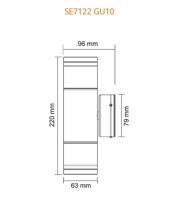 SAL BONDI SE7122TC Exterior Wall Lights Tri - Stainless Steel / Black / Aluminium 8W 240V IP65 - SE7122TC/SLS, SE7122TC/BK