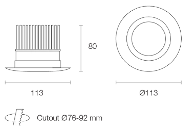 Trend MINILED XDF10 LED Downlights 3000K 4000K White / Black / Silver 10W 180-265V IP65 - XDF103, XDF104-Trend Lighting