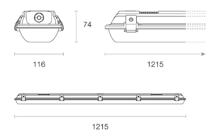Trend Nero WP1201 Emergency LED Weatherproof Tri- White 38W 200-240V IP65 - WP1201-TRI-EMB, WP1201-TRI-EMB-MMS