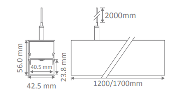 Domus BLOC-42 Linear Interior Pendant 3000K 4000K Aluminium 31.2W 240V IP20 - 23080, 23082