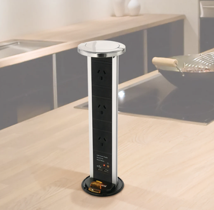 Brilliant Premium Bench Top Power Solution Electrical Accessories Satin Nickel IP54 - 18878/13 - Brilliant Lighting