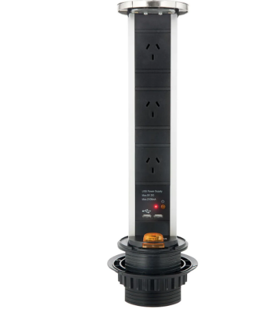 Brilliant Premium Bench Top Power Solution Electrical Accessories Satin Nickel IP54 - 18878/13 - Brilliant Lighting