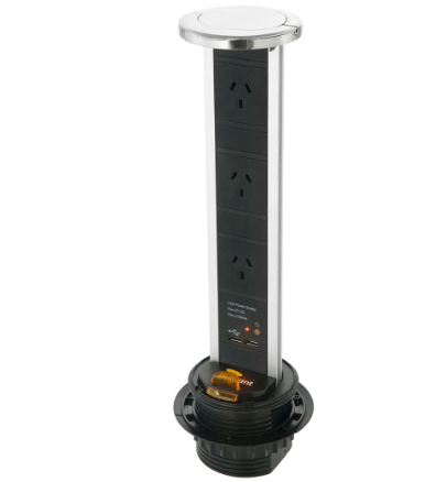 Brilliant Premium Bench Top Power Solution Electrical Accessories Satin Nickel IP54 - 18878/13 - Brilliant Lighting