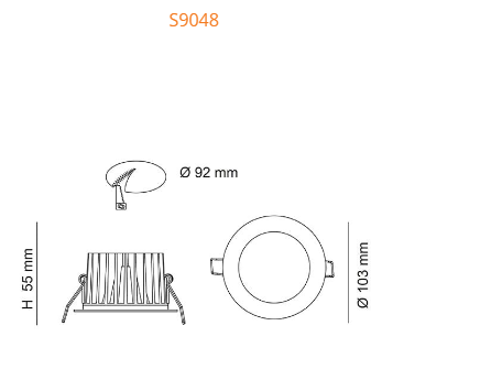 SAL ECOSTAR S9048TC LED Downlight Tri - White 12W 240V - S9048TC/WH - SAL Lighting