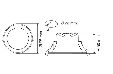 SAL WAVE S9064TC LED Downlight Tri - White 7W 240V IP44 - S9064TC WH