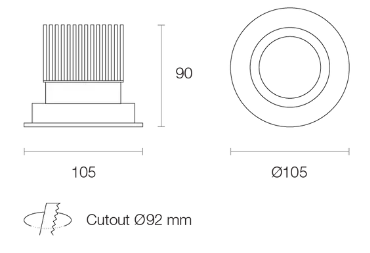 Trend MINILED XDG10 LED Downlights 3000K 4000K White/Black/Silver 10W 180-265V IP20 - XDG103, XDG104