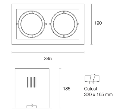 Trend Midiled XMB225 LED Downlights 3000K 4000K White/ Black/ Silver 2x25W 180-265V IP20 - XMB2253, XMB2254