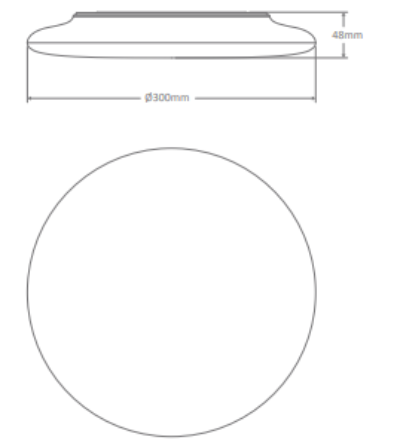 Domus Mondo-300mm Round Slimline Dimmable LED Oysters Tri- White 20W 240V IP44 - 20873