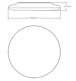 Domus Mondo-400mm Round Slimline Dimmable LED Oysters Tri- White 30W 240V IP44 - 20879