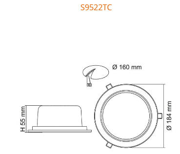 SAL EXMOUTH S9522TC LED Downlight Tri- White/ Silver 15W/22W 240V IP20 - S9522TC WH, S9522TC SL