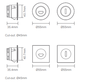 Domus Camino Round - Asy LED Garden Step and Uplights Tri - Black / White 3W 240V IP54 - 21747, 21748