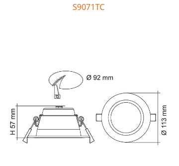 SAL Premier (TC) S9071TC LED Downlight Tri - White / Silver 10W 240V IP64 - S9071TC WH, S9071TC SL