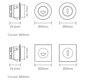 Domus Camino Square - Asy LED Garden Step and Uplights Tri - Black / White 3W 240V IP54 - 21745, 21746