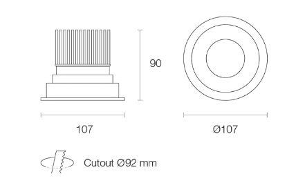 Trend MINILED XDH10 LED Downlights 3000K 4000K White/Black/Silver 10W 180-265V IP20 - XDH103, XDH104