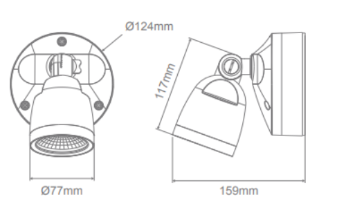 Domus MURO-ECO-10 LED Flood Lights Tri - White / Black 10W 240V IP65 - 25071, 25070 - Domus Lighting