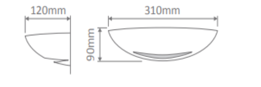 Domus BF - 8258 Ceramic Frosted Glass Up/Down Interior Wall Light White 240V - 11116 - Domus Lighting