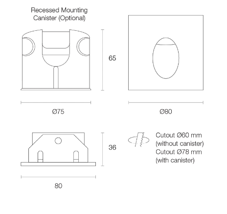 Trend Step VSTS3 Square Garden Steps and Up Lights 3000K White / Black 3W IP67 - VSTS33-MB-Bk, VSTS33-MB-Wh - Trend Lighting