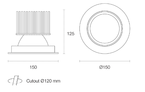 Trend MIDILED XDM15 LED Downlights 3000K 4000K Black / White / Silver 15W 180-265V IP20 - XDM153, XDM154 - Trend Lighting