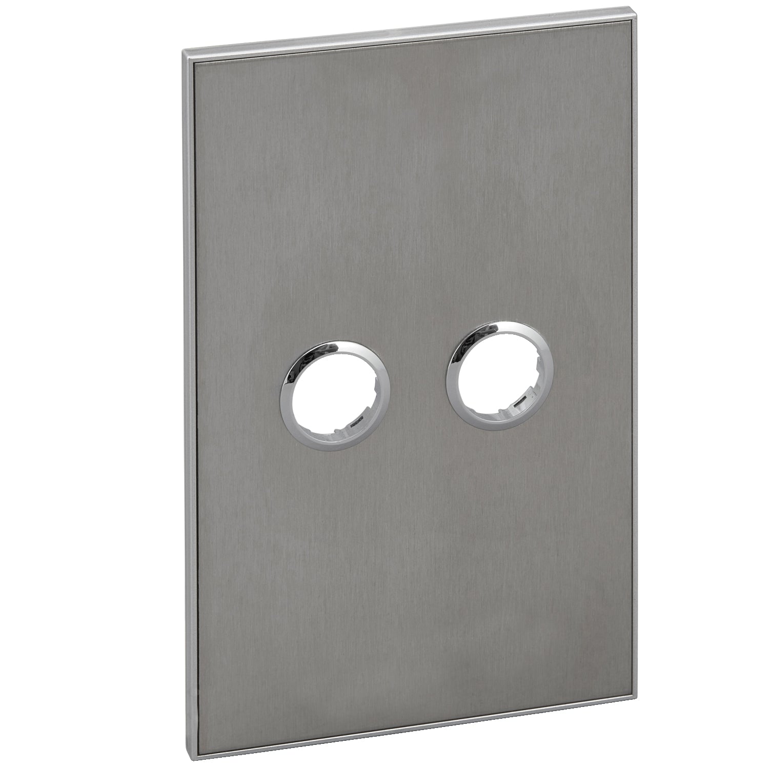 Clipsal Glass Fascia, C-Bus Control and Management System, 2 Gang, Saturn Series, Rectangular Stainless Steel- 5082F-J0- Facia to suit wall plate (5082NL-J80.) *Facia only. Wall plate not included.