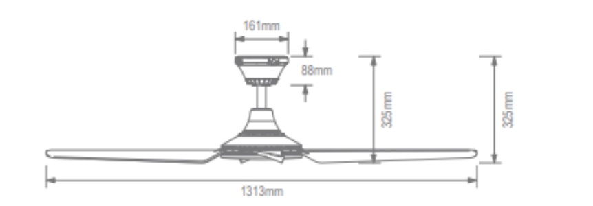 Domus Fresco 4 Blade 52in. Ceiling Fan Tri- Black/ White 26W 240V IP66 - 60080, 60081