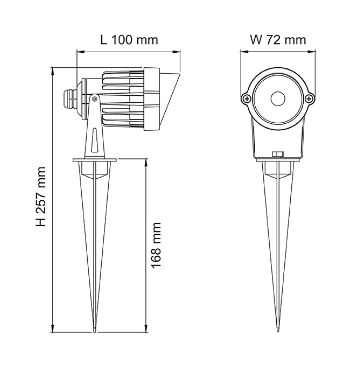 SAL Mini SL7266 Garden Spike Light 3000K Black 6W 12V IP65 - SL7266WW/BK - SAL Lighting
