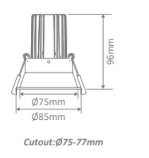 Domus Cell 13 D75 Complete Dimmable LED Downlight Kit 5CCT - White / Black 13W 200-240V IP44 - 21680, 21681- Domus Lighting