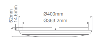 Domus Solar-400mm Round Slimline Dimmable LED Oysters Tri- White 35W 240V IP54 - 20942