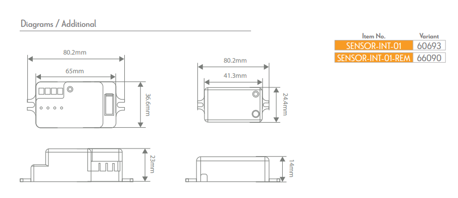 Domus Internal Sensors for Battens ONLY Accessories 400W 240V IP20 - 66094
