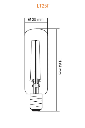 SAL LT25 Tubular Lamps and Globes 3000K Clear 2W 240V IP20 - LT25F830E14 - SAL Lighting