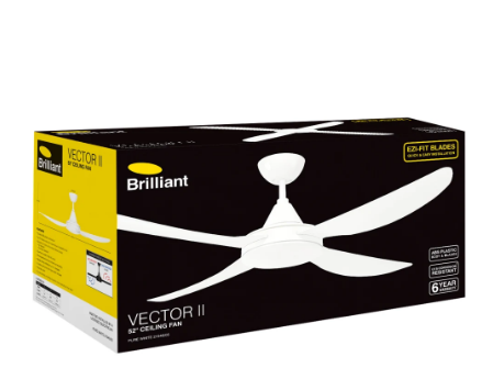 Brilliant VECTOR-II 48in.with Ezy-Fit Blades Ceiling Fan White 50W - 21546/05