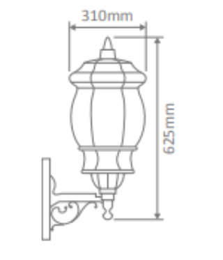 Domus VIENNA-LARGE WALL BRACKET UP Exterior Wall Lights Beige / Black / Burgundy / Green / White - 15986, 15987, 15988, 15989, 15991 - Domus Lighting