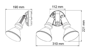 SAL STARLIGHT SPK2000TC LED Flood Light Tri- Black 24W 240V IP65 - SPK2000TC/BK
