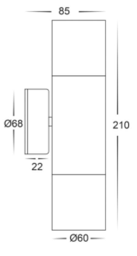 Havit Tivah Up & Down Pillar Exterior Wall Lights Tri- 316 Stainless Steel 2x3/5/7W / 2x5W 12V/240V IP65 - HV1005T-HV1007T