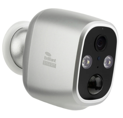 Brilliant FLARE Smart WiFi Rechargeable with Light Security Cameras Silver IP65 - 21812/11 - Brilliant Lighting