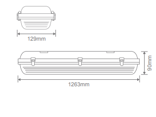 Domus Hydro-60 600mm LED Linear Batten Tri- 7.5/15W 240V IP65 - 66012, 66028, 66029