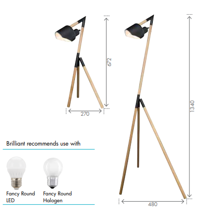 Brilliant - KYOTO - Table Lamp Black 240V IP20- 18991