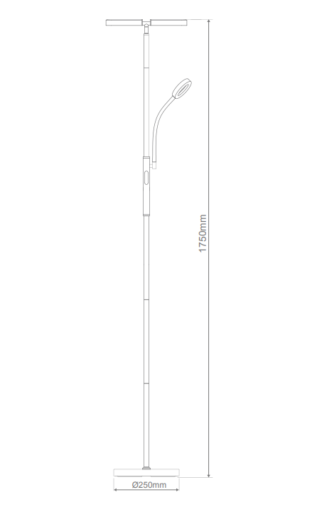 Domus CYCLOPS-FL Dimmable M&C FLOOR LAMP Tri - Black 240V - 22832 - Domus Lighting