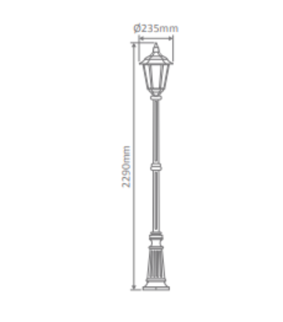 Domus CHESTER 1LT 2.37M Post LED Flood Light Beige/ Black/ Burgundy/ Green/ White IP43 - 15014, 15015, 15016, 15017, 15019