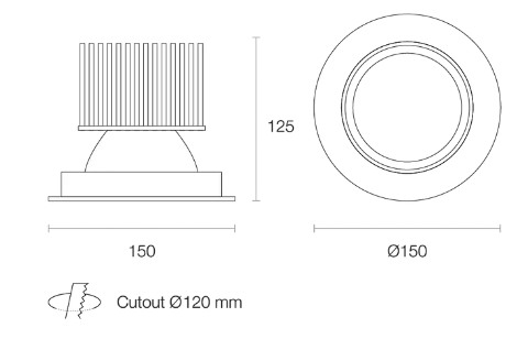 Trend Midiled XDF25 LED Downlights 3000K 4000K Black / White / Silver 25W 180-265V IP65 - XDF25 - Trend Lighting