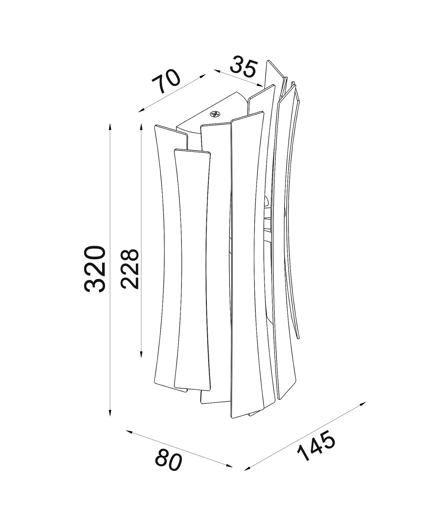 CLA BAGOTA: City Series Curved Shape Dimmable Interior Wall Light Tri - White 20W 180-240V IP20 - BAGOTA - CLA Lighting