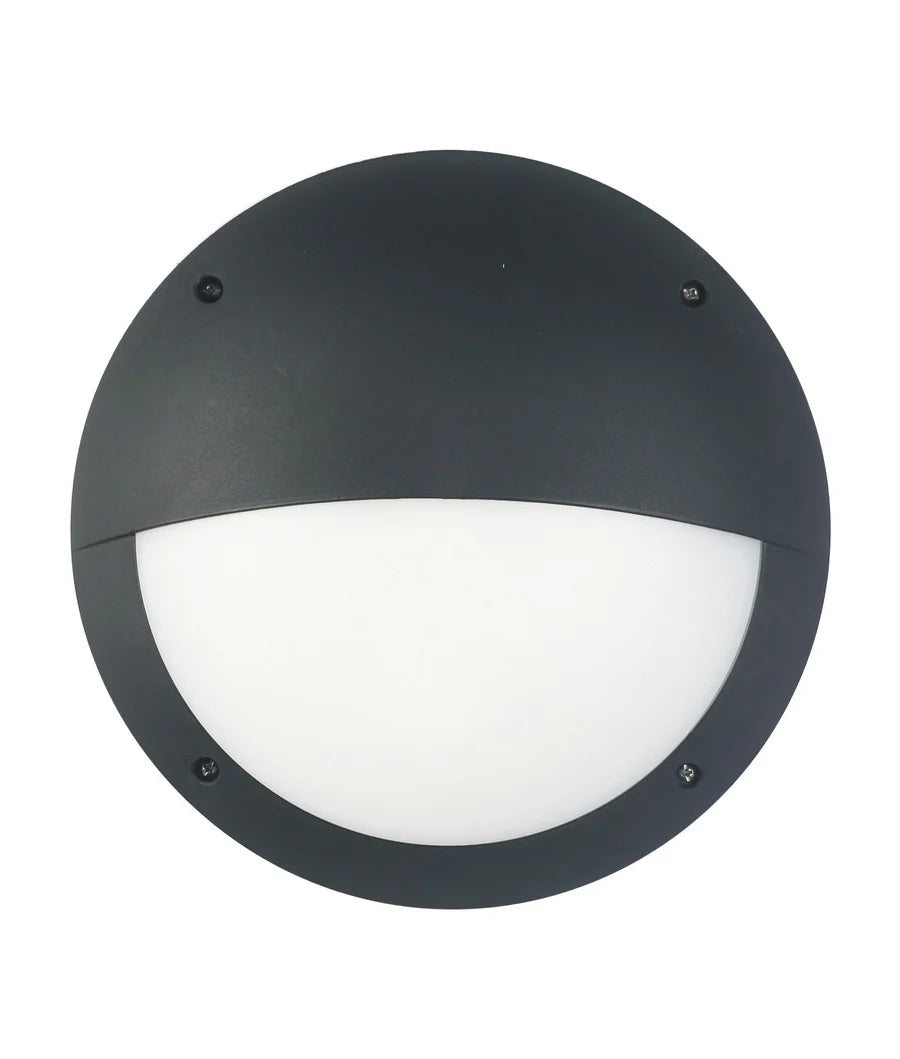 CLA BULK: Exterior LED Eyelid Bulkhead 4000K Black 12W 220-240V IP66 - BULK7A
