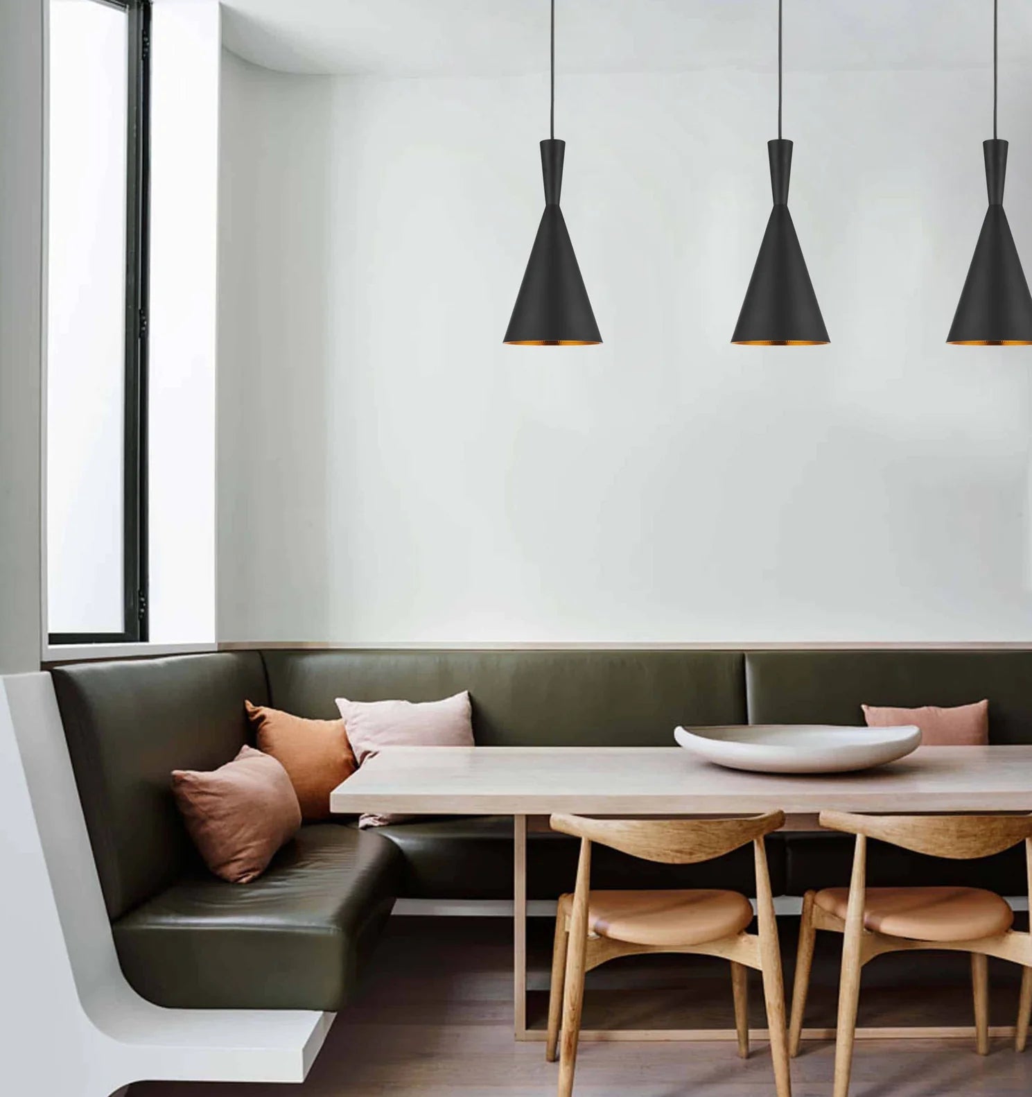 CLA CAVIAR: Cone Shape Interior Pendants Black- CAVIAR6