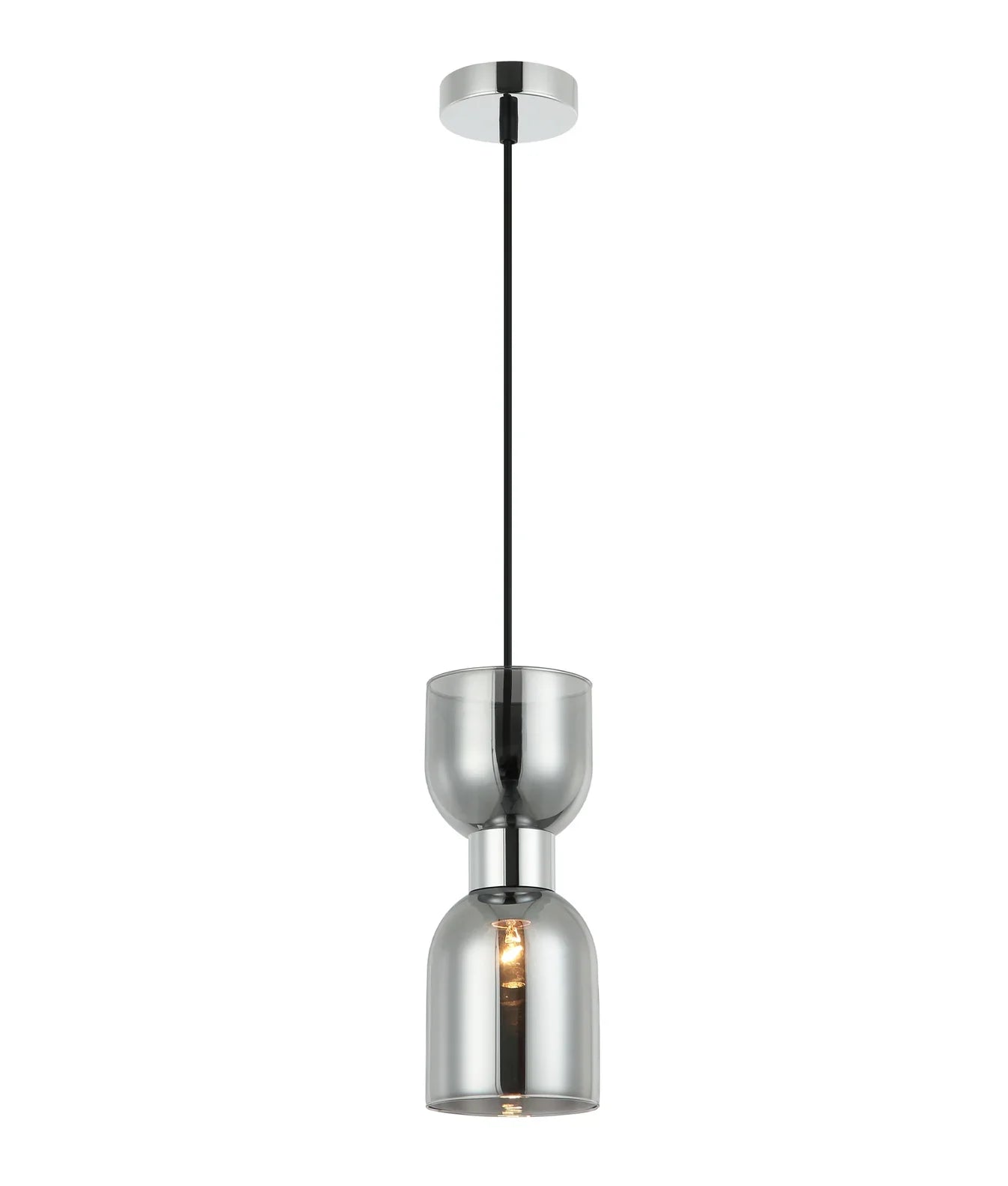 CLA CLESSIDRA: Mirror Ellipse Interior Pendants Smokey Black / Opal Glass 220-240V - CLESSIDRA1, CLESSIDRA2 - CLA Lighting