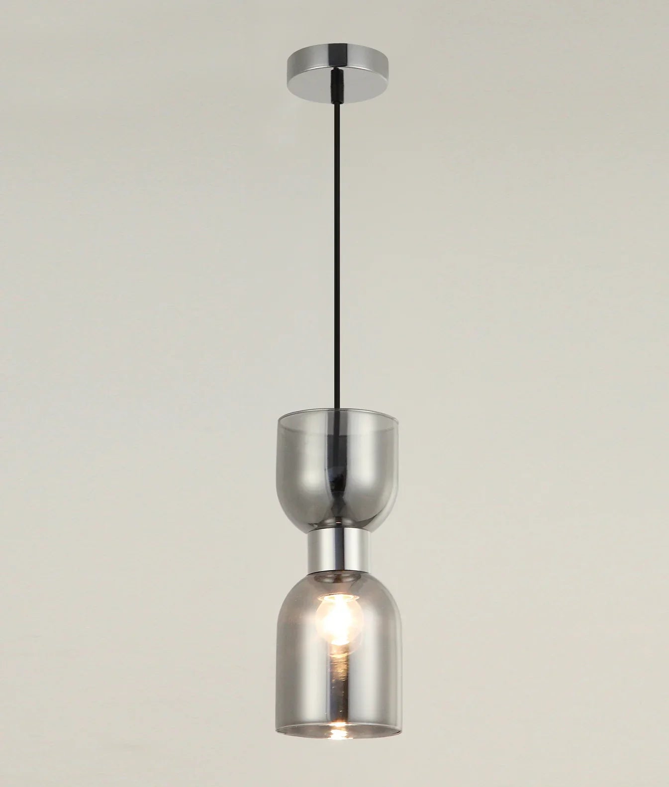 CLA CLESSIDRA: Mirror Ellipse Interior Pendants Smokey Black / Opal Glass 220-240V - CLESSIDRA1, CLESSIDRA2 - CLA Lighting