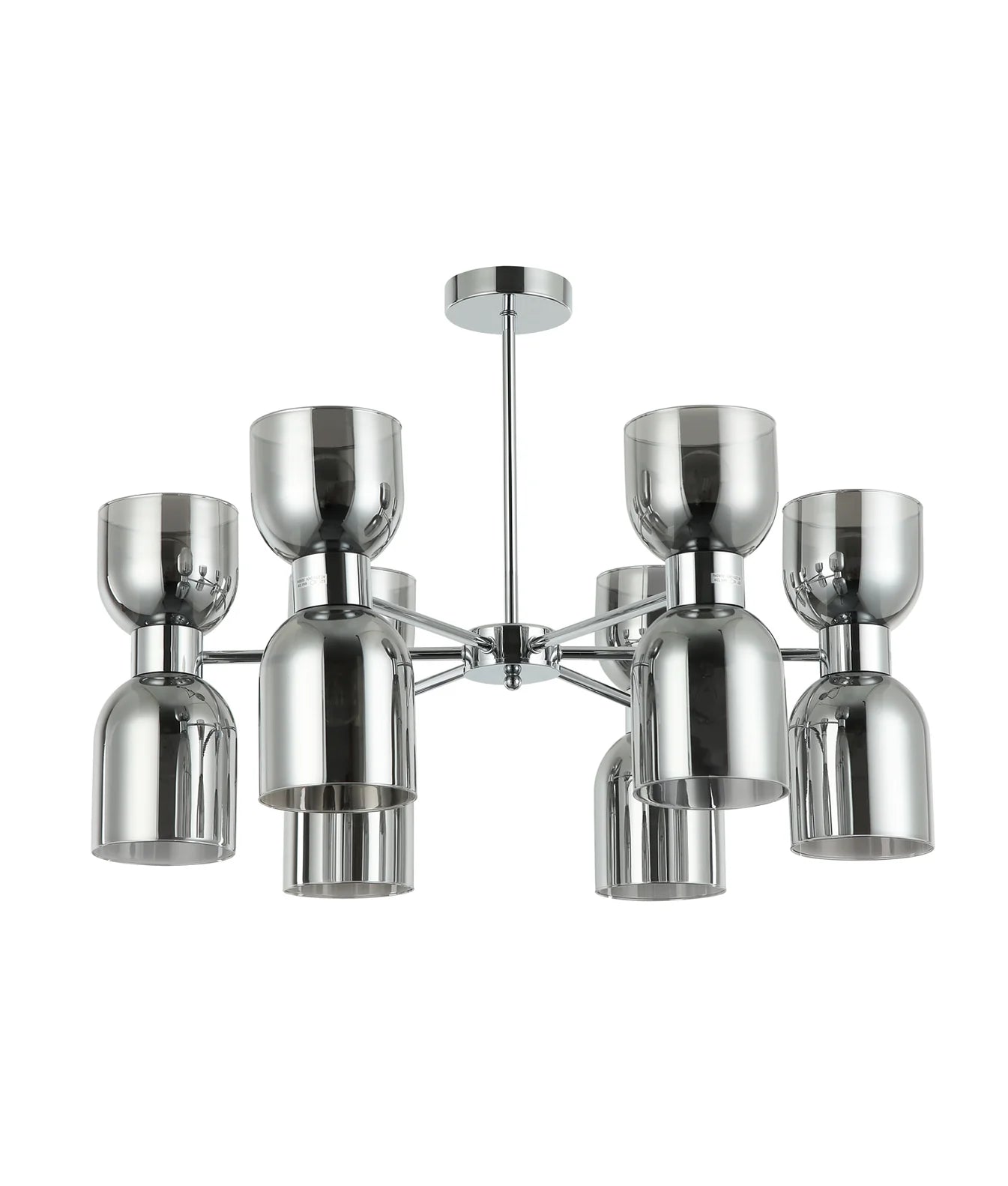 CLA CLESSIDRA: Ellipse x12 Round Base Mirror Finished Interior Pendants Smokey Black / Opal Glass 220-240V - CLESSIDRA3, CLESSIDRA4 - CLA Lighting