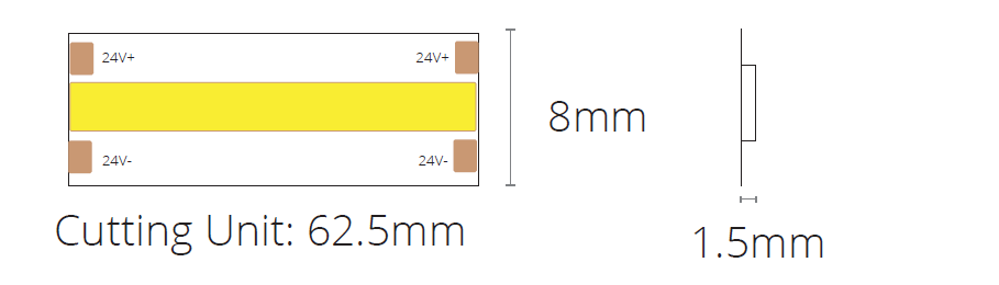 Azoogi LED COB Strip 3000K 11W 24V IP20- STR150FC Sold per metre