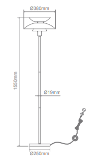 Domus ALLEGRA-FL Floor Lamp Black/ Satin Chrome/ White 240V IP20 - 22707, 22708, 22709